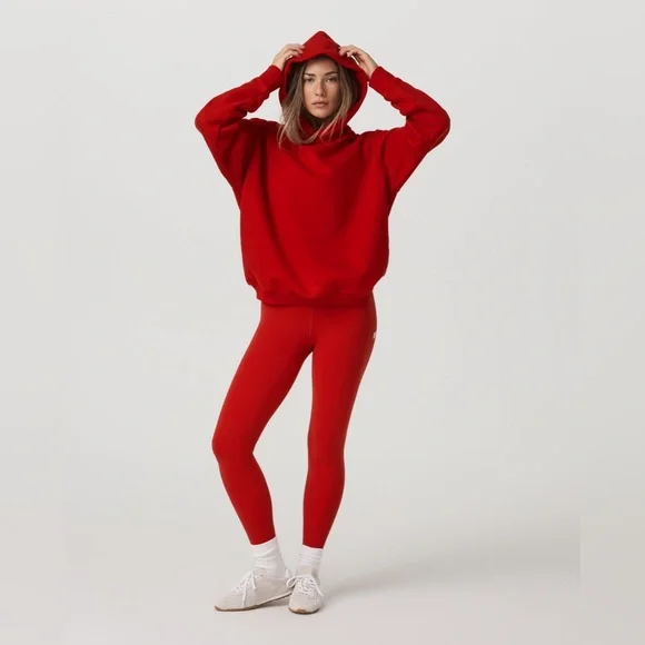 NWT Vuori Women's Restore Oversized (OS) Hoodie in Cherry - Picture 2 of 10